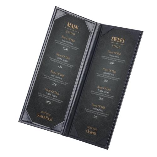 Custom menu covers leather restaurant PU smooth leather menu holder board