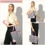 2022 LOVEVOOK Stripe PU leather tote bag Waterproof Large women's handbags business office ladies laptop tote bags with custom