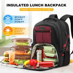 2023 New LOVEVOOK Insulated Lunch box backpacks for men 17in school College Work Camping Picnic Travel cooler laptop backpacks