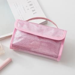 Travel Folding Hanging Personal Toiletry Cosmetic Organizer Bag Portable PVC Waterproof Wash Toilet Bag Women