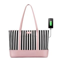 LOVEVOOK 2023 Fashion PU Leather Canvas 14inch Laptop Tote handbags Delicate Design Business Computer Laptop Hand Bags for Women