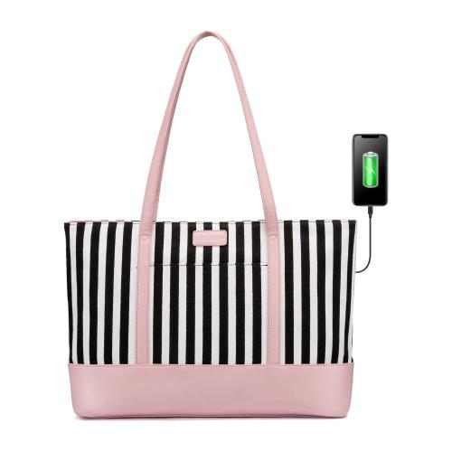 LOVEVOOK 2023 Fashion PU Leather Canvas 14inch Laptop Tote handbags Delicate Design Business Computer Laptop Hand Bags for Women