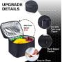 Gelory Black Insulated Cooler Bags Thermal Lunch Bags Work Office Picnic Bento Box LunchBag for Food Containers