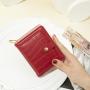 Short large capacity multi slot solid color wallet for women