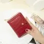 Short large capacity multi slot solid color wallet for women