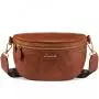 LOVEVOOK fashion fanny packs with Boho Style Strap for women crossbody purse custom logo waterproof pu leather waist bag