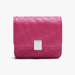 2022 Stylish Girls Lady Purse Rhombic Stitching Card Holder Wallets Women Sling Metal Chain Pouch Portable Girl Small Wallet