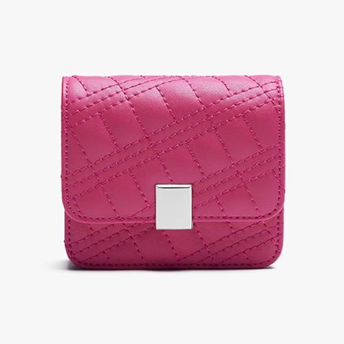 2022 Stylish Girls Lady Purse Rhombic Stitching Card Holder Wallets Women Sling Metal Chain Pouch Portable Girl Small Wallet