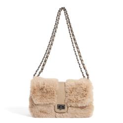 2024 Custom Faux Fur Shoulder Sling Bag For Fashionable Women Ladies Crossbody