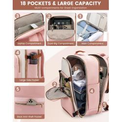 New Waterproof TSA-friendly Travel Essentials Bag with 3 Packing Cubes Toiletries 40L Large Travel laptop Backpack for Women Men