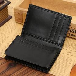 Plain Weave Pu Leather Men's Business Card Holder