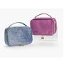 Vintage Waterproof Large Capacity Travel Portable Makeup Bag Custom Zipper Soft Velvet Cosmetic Bag