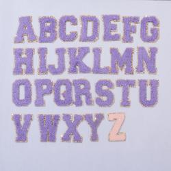 Popular DIY Personalized Self Adhesive A-Z Letters Alphabet Stickers Letters Chenille Letter Patch Chenille Embroidery Patches