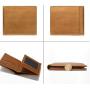ZX078 Short Wallet Purse Card Holder Wallets Genuine Cow Leather Money Clip Business Men Wallet with Coin Bag For Men