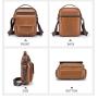 XL282 Best-selling Genuine Leather Men's Shoulder Bag Daily Life Multi-layer Large Capacity Handbag Wear-resistant Durable Bag