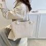 2024 New summer style women's straw bag thick string large capacity tote bag simple seaside beach handbag for women