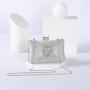 Shiny Flower Rhinestone Portable Evening Bag Mature Style Wedding Dress Up Female Crystal Evening Bags NE547