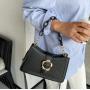 2024 Women's Underarm Bag New Fashion Single Shoulder Crossbody Bag Half Moon Pattern Flower Buckle Thick Chain PU Ladies Bag
