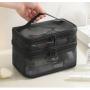 Large capacity portable travel minimalist mesh makeup bag
