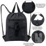 Drawstring Backpack Bag Gym Bag for Teens Boys Girls Large Sports Heavy Duty String Bag Backpack with Zipper Mesh Pockets