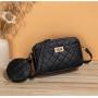 2024 New Diamond Fashionable Messenger Bag Small Fragrance Storage Bag with Large Capacity for Ladies Two-Piece Cosmetic Bag
