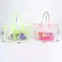 RTS 10 Neon Colors Waterproof Durable Transparent Totes Ladies Women Clear PVC Large Shopping Beach Tote Jelly Clear Tote Bag