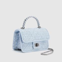 2024 Autumn And Winter New Style Fashion Women Handbags Luxury Tweed Purses And Handbags Mini Metal Chain Handle Crossbody Bags