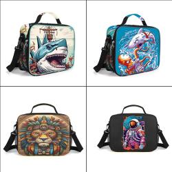 Kids Insulated Cooler Bag Durable and Spacious Thermal and Waterproof Polyester Lunch Bag with Cartoon Pattern