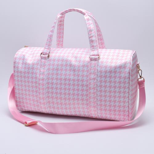 New Trending Cute Pink Custom Printed Design Outdoor Travel Large Capacity Adjustable Strap Girls Sports Gym Duffel Bag