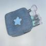 Denim Make up Pouch Blue Cosmetic Bags Mini Medium Zipper Pouches Soft Durable Cosmetic Purses Denim Makeup Bags