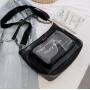 custom design leather Ita bag with clear window pocket custom printing ita hand bag for display pins
