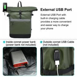 LOVEVOOK Waterproof Casual Laptop Mochila Fashion Outdoor Sport School Foldable Bag Business Men Travel Rugged Backpack with USB
