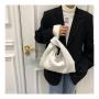 Trendy Lady Designer Bags PU Leather Solid Color Strips Pattern Tote Purse for Women Magnet Button Handbag