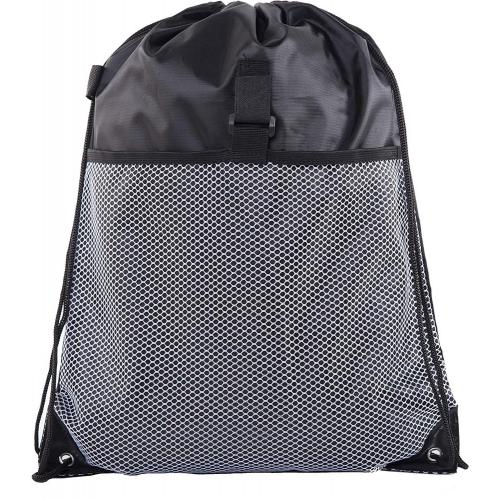 Gelory Unisex Drawstring Cinch Gym Bag Backpack With Mesh Pocket Tote Sack For Outdoor Sporting Camping Training Hiking