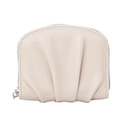 ZWY306 New Fashion Women Small Pleated PU Coin Purse Daily Solid Color Zipper Wallet Wholesale Practical Waterproof Card Case