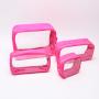 Keymey New Design 6 Colors 4 Sizes RTS Waterproof  Toiletry Cosmetic Bag Hot Pink Clear Pouch Makeup Bags Transparent Bags