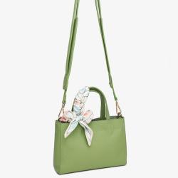 2024 Custom Logo Vendor Genuine Leather Tote Bag Handbag For Women Purse With Scarf