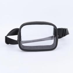 Custom Portable Durable Portable Sports Travel Men PVC Zipper Stadium Approved Bags Clear Waist Pack Handbag Clear Chest Bag