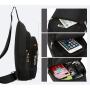 Gelory External Headphone Shoulder Crossbody Bag Waterproof Fanny Pack Multifunction Travel Shopping Sling Chest Bag