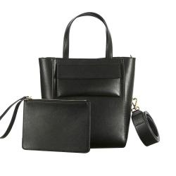 2023 OEM Custom wholesale Handbags Suppliers Black PU Leather Tote bag With Pouch Classical Office Laptop Ladies Handbag