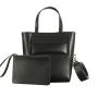 2023 OEM Custom wholesale Handbags Suppliers Black PU Leather Tote bag With Pouch Classical Office Laptop Ladies Handbag