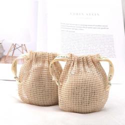 Promotion Eco-Friendly Cotton Mesh Bag For Soap Custom Logo Ribbon Printing Mesh Soap Pouch