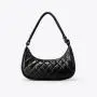 2023  Simple New Design Fashion PU Leather Handbags Diamond Lattice Pattern Small Half Moon Shoulder Bags For Women