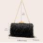 Dacron Texture Hand-made Feather Cover Sense of Design Women Evening bags Clutch Bag Hard Case