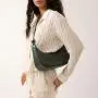 2023  Simple New Design Fashion PU Leather Handbags Diamond Lattice Pattern Small Half Moon Shoulder Bags For Women