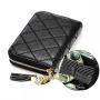 Genuine leather card holder RFID anti-theft women's embroidered multifunctional zipper wallet carteras para mujer