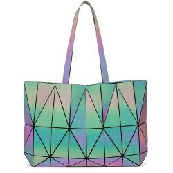 LOVEVOOK Fashion Boutiques geometric folding bag Large inventory Drop shipping luminous women handbags