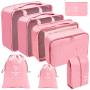 Travel Essentials 9 Set of Various Colored Packing Cubes Luggage Organizer Bags for Carry on Suitcases