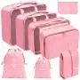 Travel Essentials 9 Set of Various Colored Packing Cubes Luggage Organizer Bags for Carry on Suitcases