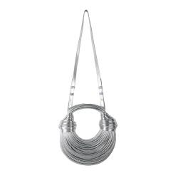2024 Custom Luxury Noodle Design Pu Leather Ladies Woven Shoulder Handles Straps Hand Bag Women Crossbody Bag